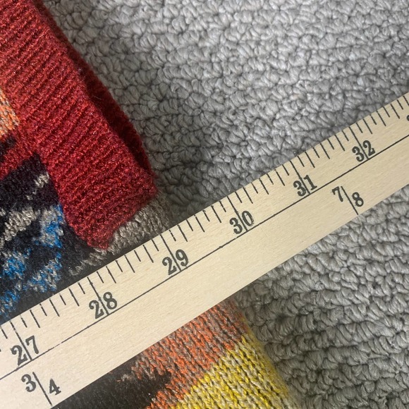 American Eagle Womens Sweater Size XS/S Multicolor Aztec Cardigan Vest Fringe - Picture 7 of 10